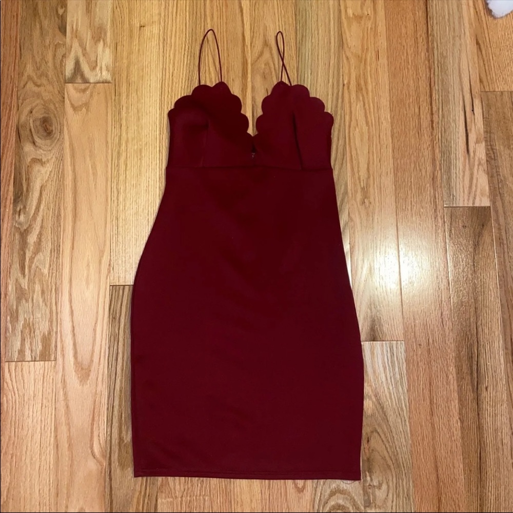 Boohoo Scallop dress